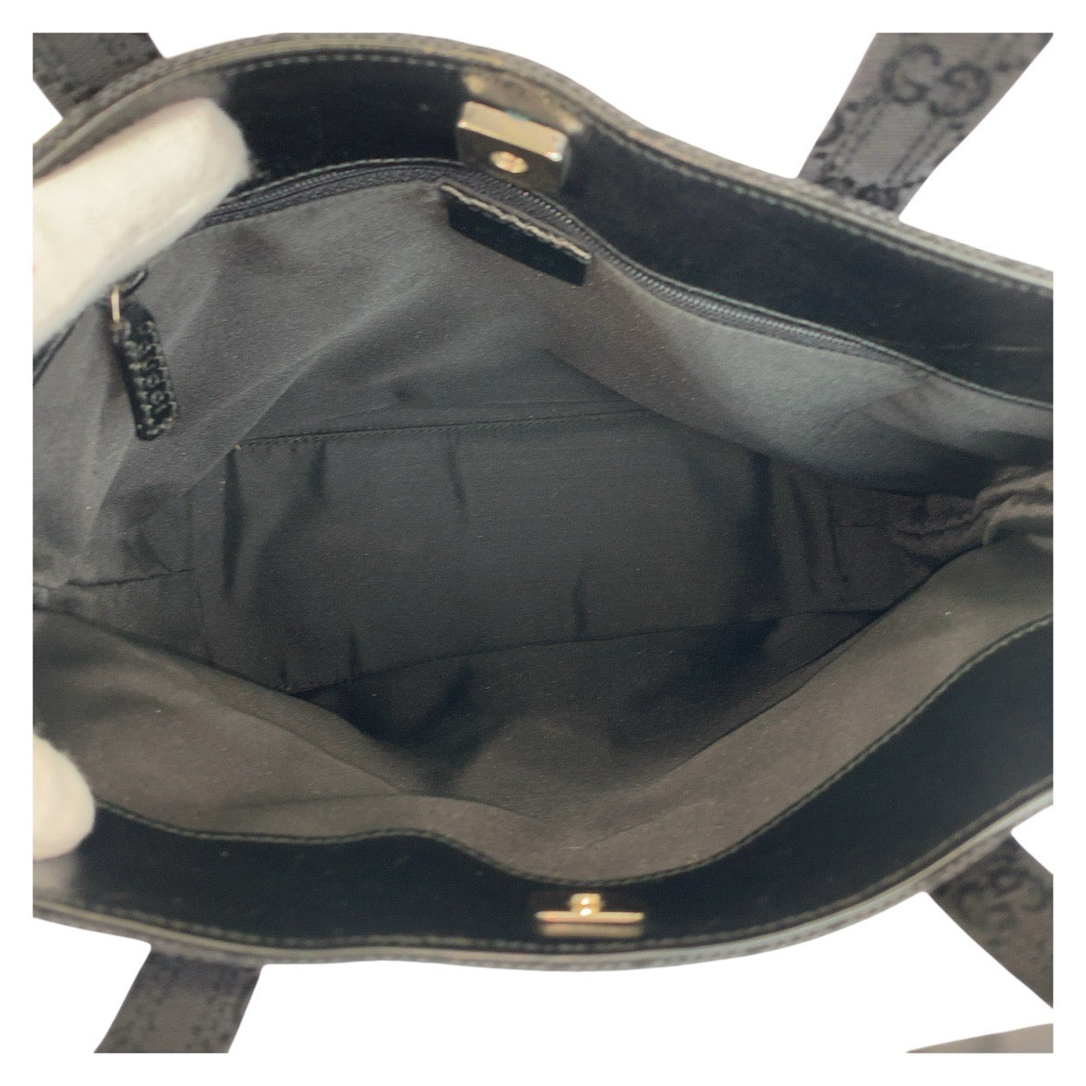 14905
GUCCI グッチ ブラック 黒 GGキャンバス / レザー 002 1080 トートバッグ ハンドバッグ  レディース