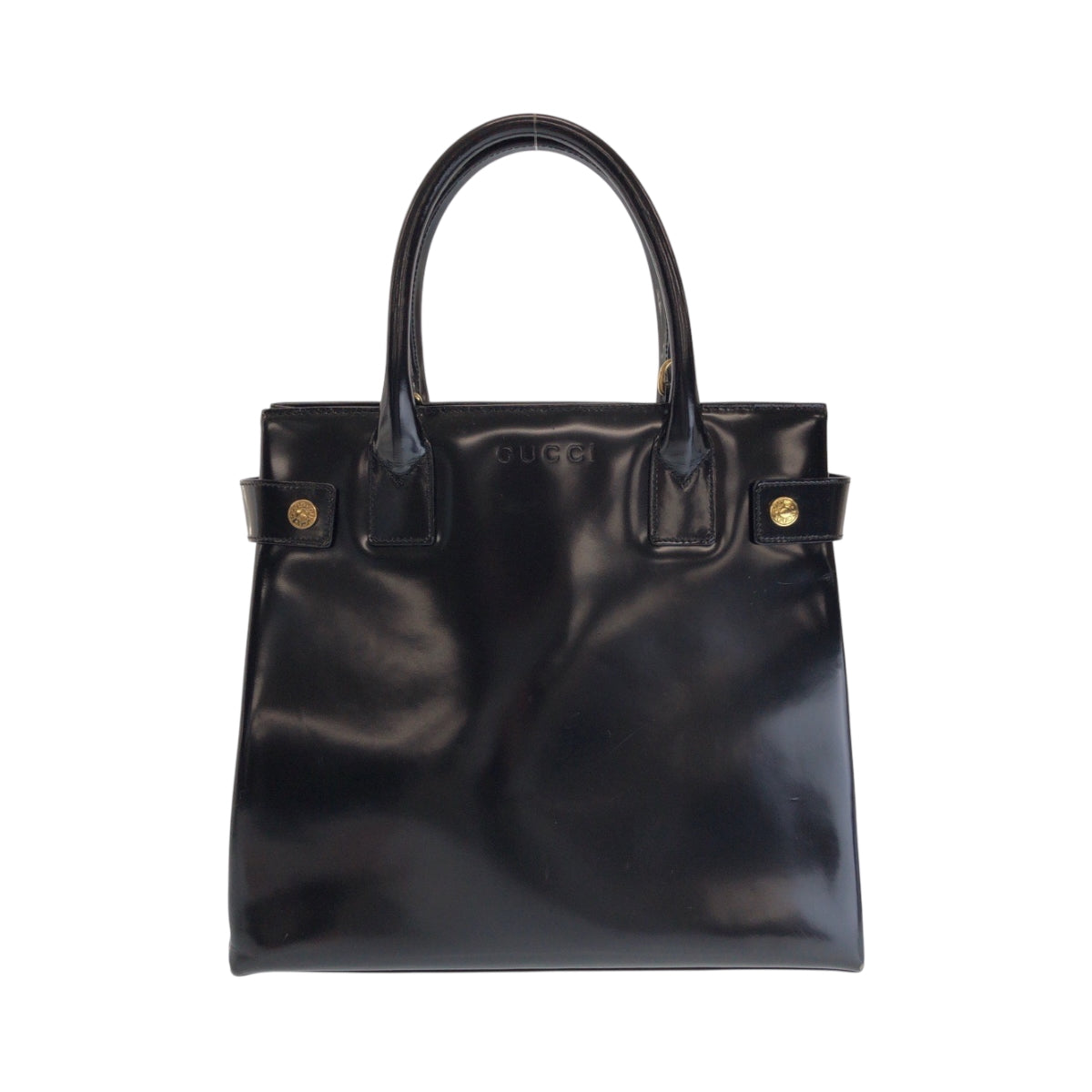 14906
GUCCI グッチ ブラック 黒 ゴールド金具 エナメル 000 1669 0503 トートバッグ ハンドバッグ  レディース