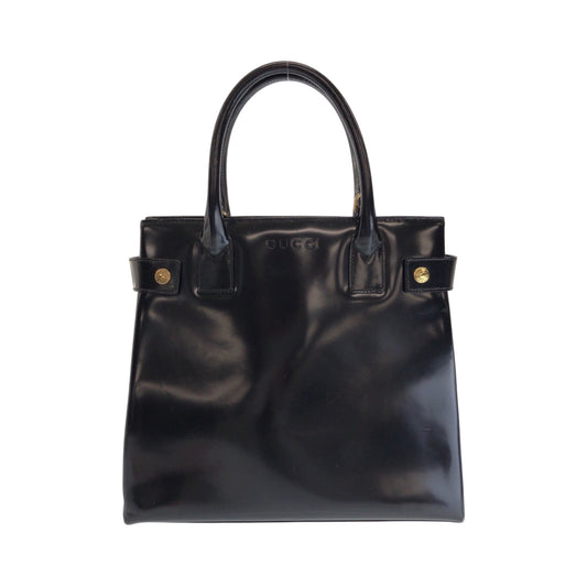 14906
GUCCI グッチ ブラック 黒 ゴールド金具 エナメル 000 1669 0503 トートバッグ ハンドバッグ  レディース