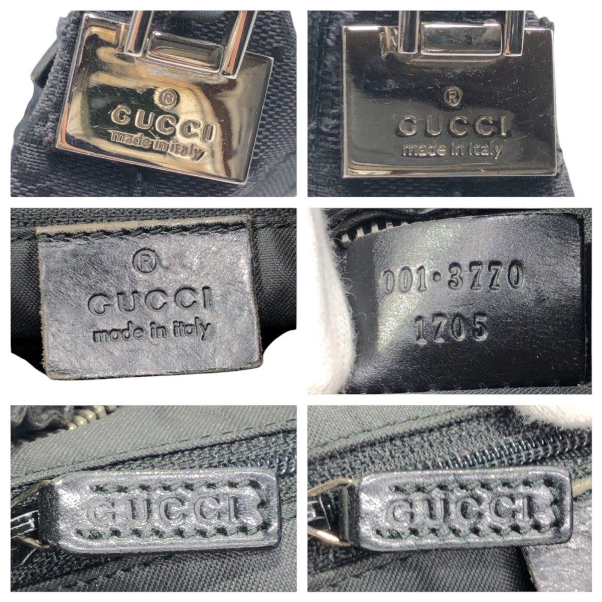 14907
GUCCI グッチ GG柄 ブラック 黒 GGキャンバス 001 3770 ホーボー ショルダーバッグ ハンドバッグ  レディース B19