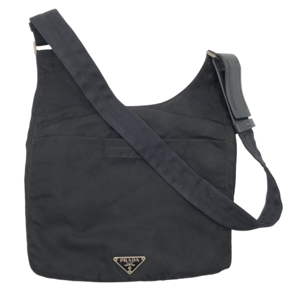 14908
PRADA プラダ テスート 三角ロゴ ブラック 黒 ナイロン ショルダーバッグ ポシェット 男女兼用  レディース AB34