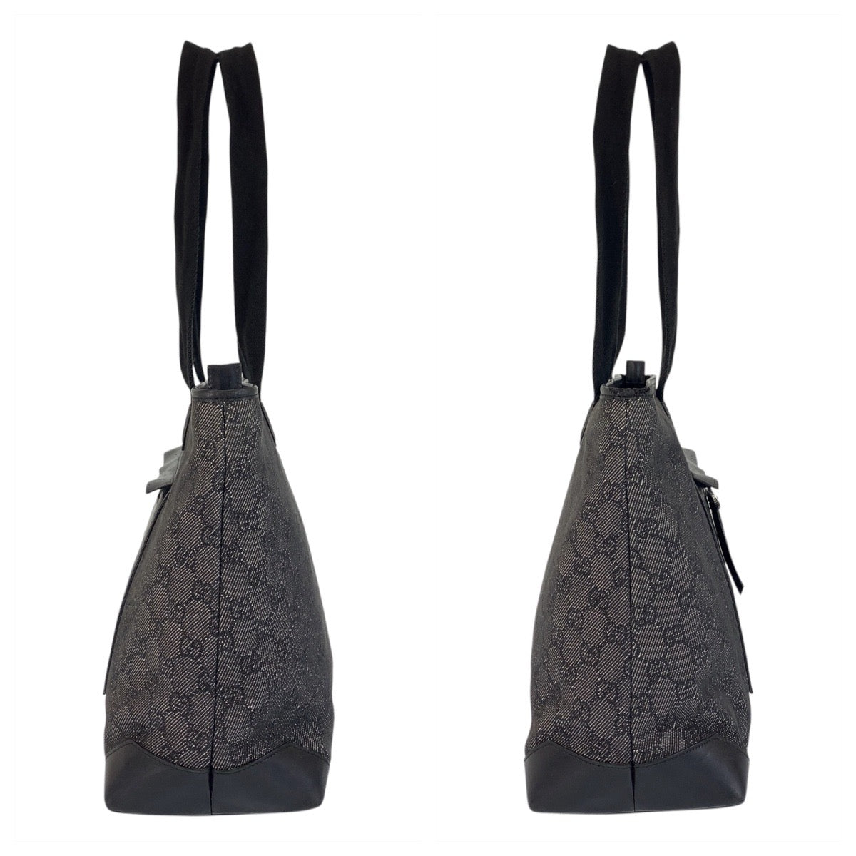 14909
GUCCI グッチ ブラック 黒 GGキャンバス / レザー 34339 トートバッグ ショルダーバッグ  レディース