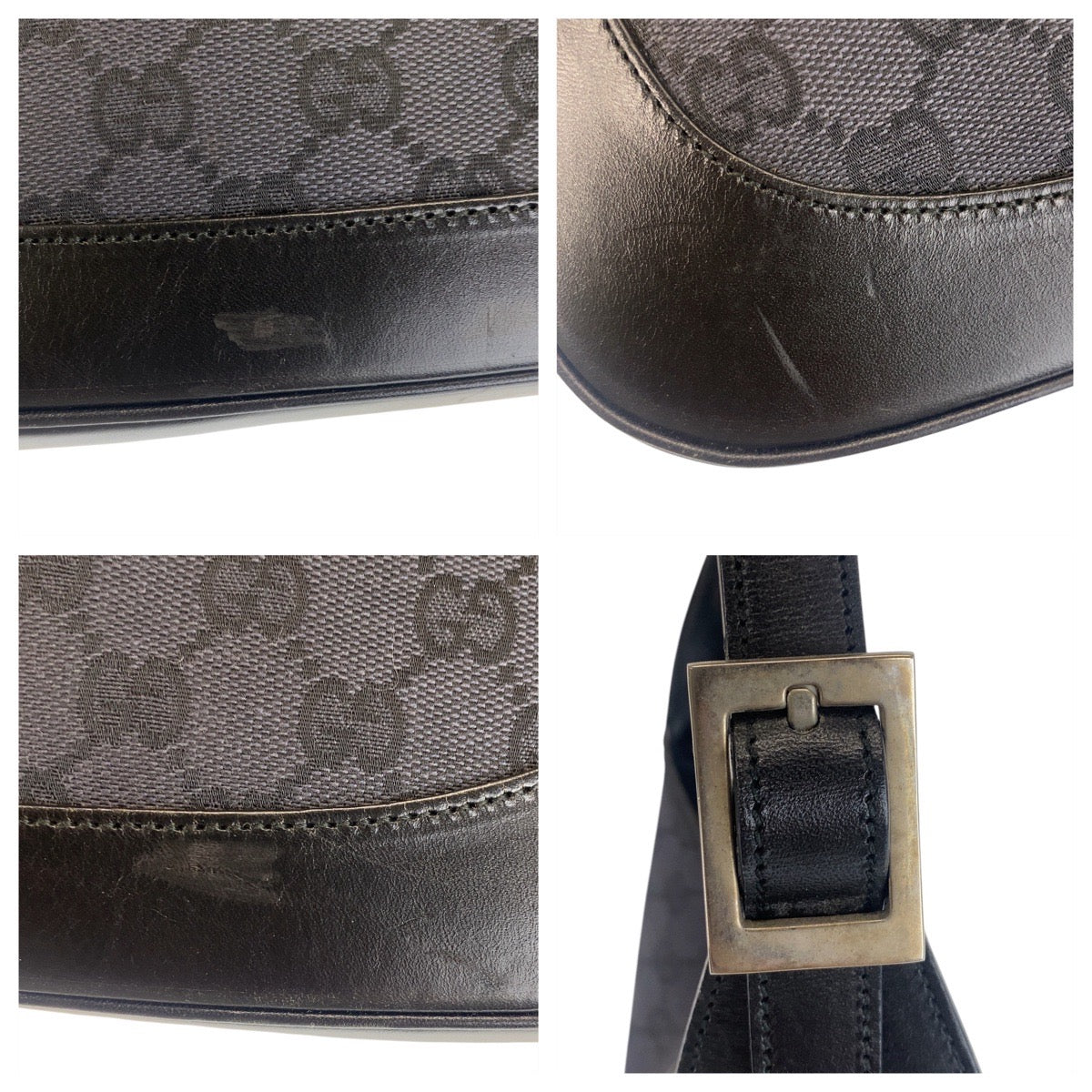 14911
GUCCI グッチ ジャッキー ブラック 黒 GGキャンバス / レザー 001 3306 ショルダーバッグ  レディース
