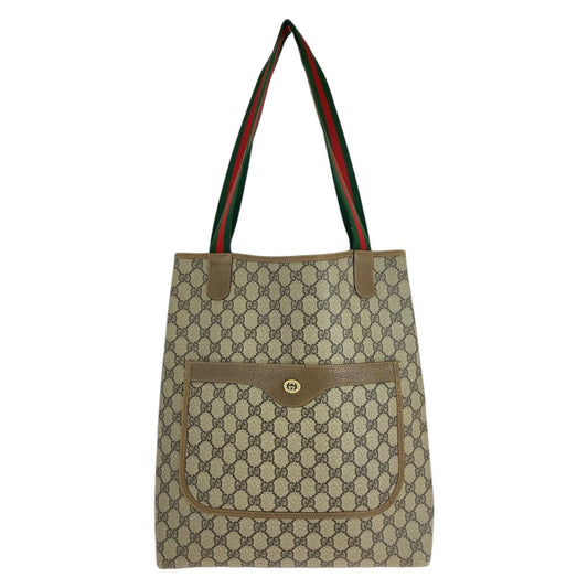 14912
GUCCI グッチ シェリーライン オールドグッチ ベージュ ブラウン GGスプリームキャンバス / レザー 89 02 003 トートバッグ ショルダーバッグ  レディース