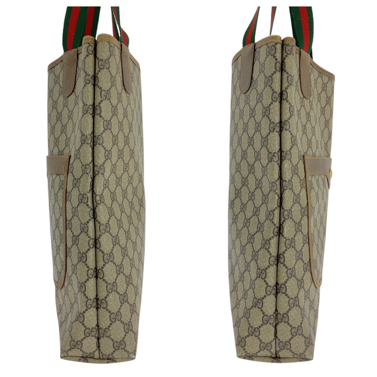 14912
GUCCI グッチ シェリーライン オールドグッチ ベージュ ブラウン GGスプリームキャンバス / レザー 89 02 003 トートバッグ ショルダーバッグ  レディース