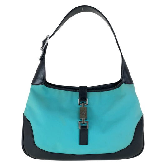 14913
GUCCI グッチ ジャッキー ホーボー ミントグリーン ブラック シルバー金具 キャンバス / レザー 001 3306 ショルダーバッグ  レディース