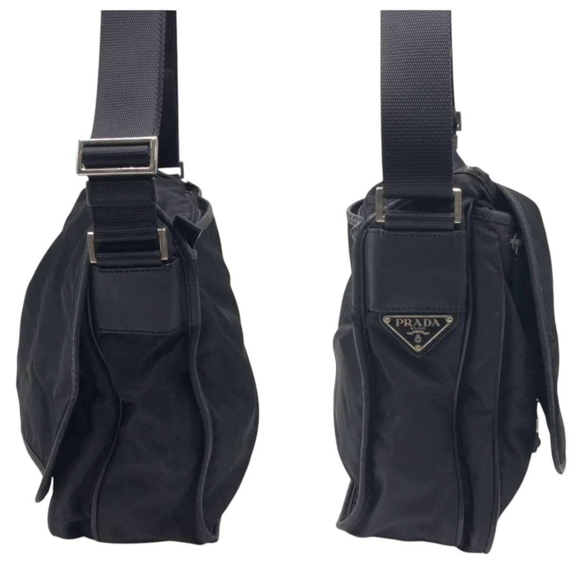14914
PRADA プラダ テスート 三角ロゴ ブラック 黒 ナイロン ショルダーバッグ メッセンジャーバッグ 男女兼用  メンズ AB35