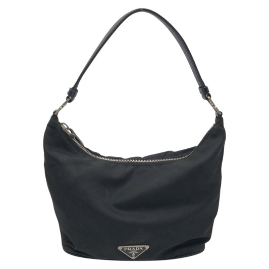 14915
PRADA プラダ テスート 三角ロゴ ブラック 黒 ナイロン ホーボー ショルダーバッグ ハンドバッグ  レディース AB38