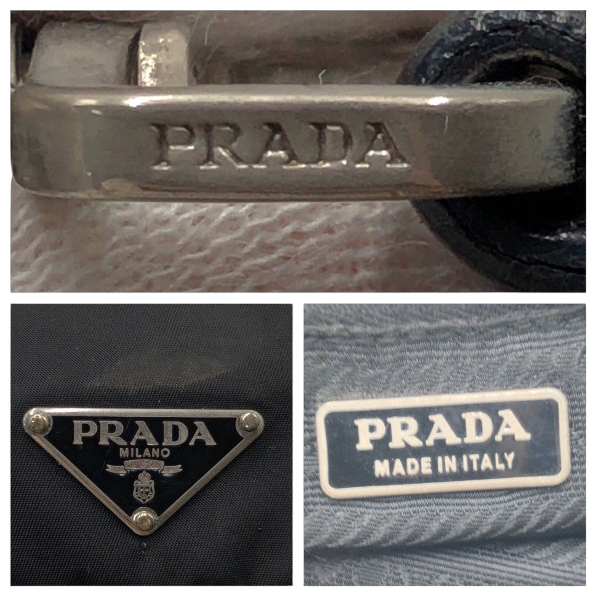 14915
PRADA プラダ テスート 三角ロゴ ブラック 黒 ナイロン ホーボー ショルダーバッグ ハンドバッグ  レディース AB38