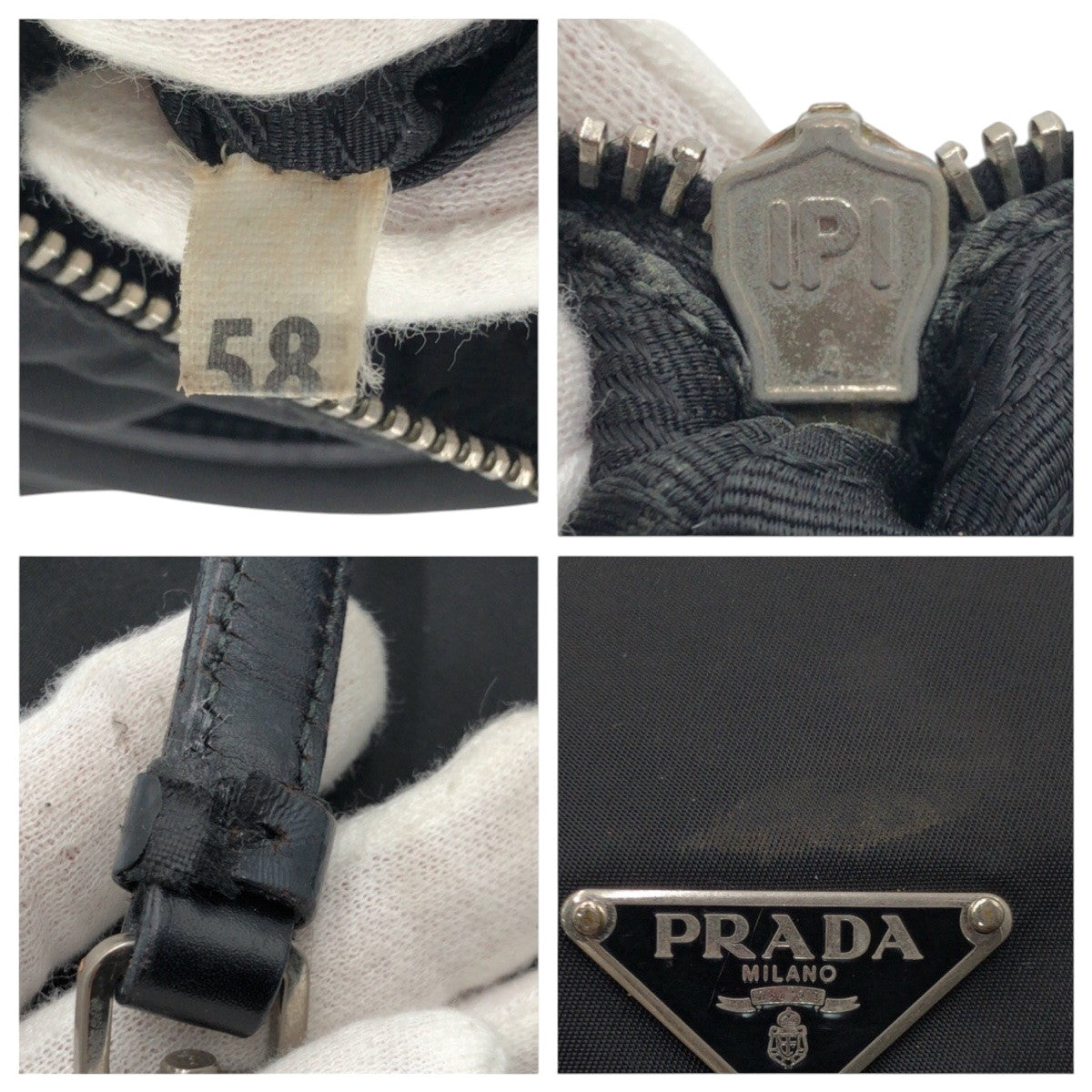14915
PRADA プラダ テスート 三角ロゴ ブラック 黒 ナイロン ホーボー ショルダーバッグ ハンドバッグ  レディース AB38