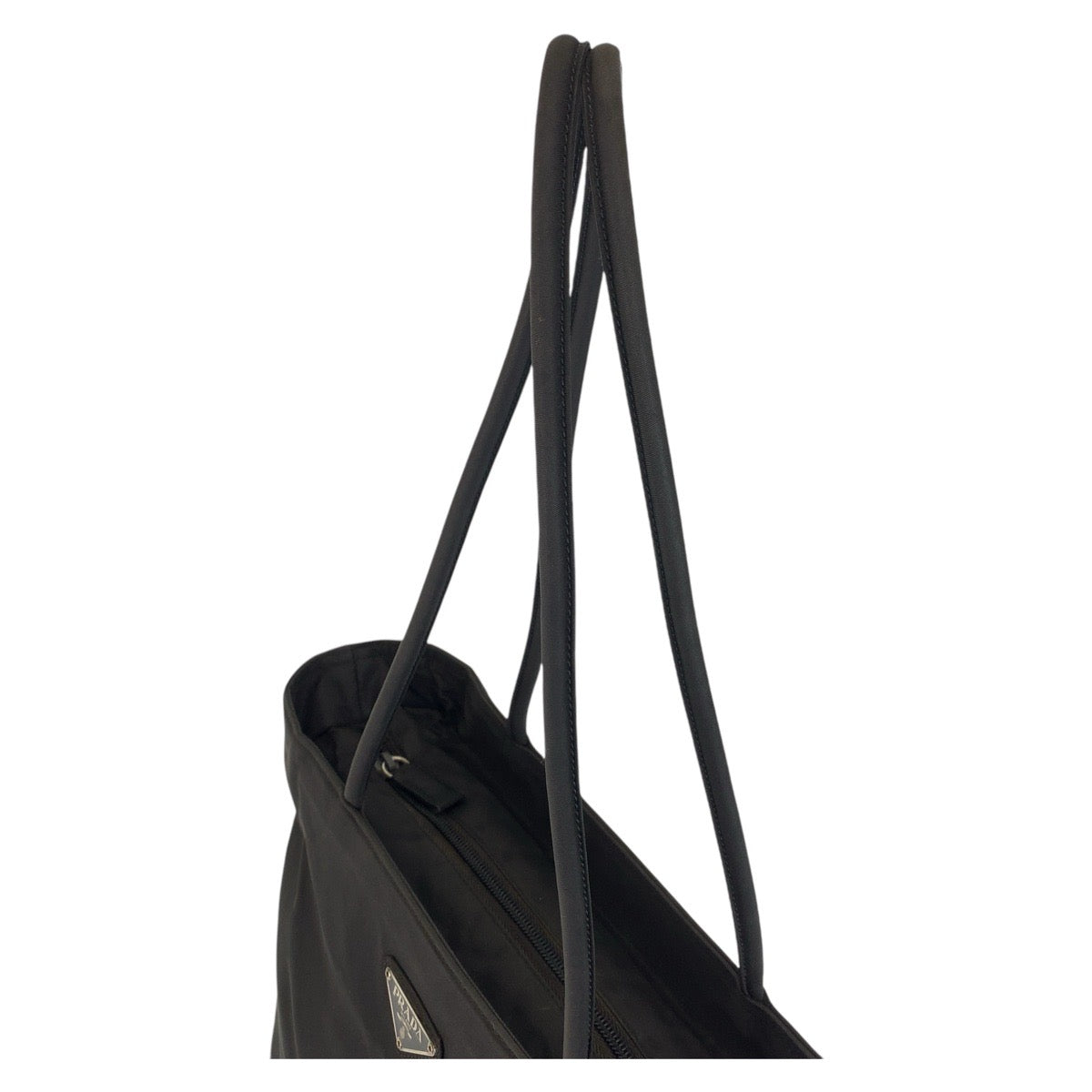 14917
PRADA プラダ テスート 三角ロゴプレート ブラック 黒 シルバー金具 ナイロン トートバッグ ショルダーバッグ  レディース