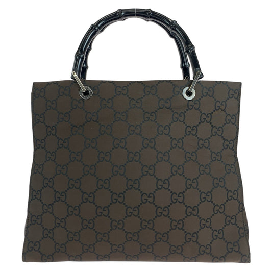 14918
GUCCI グッチ バンブー ジャンボGG ブラウン シルバー金具 GGキャンバス 002 1010 トートバッグ ハンドバッグ  レディース