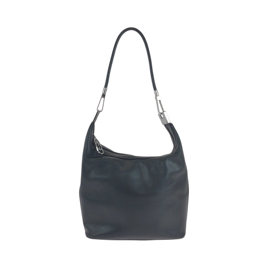 14919
GUCCI グッチ ブラック 黒 シルバー金具 レザー 001 3814  002122 ホーボー ワンショルダーバッグ 肩掛け  レディース