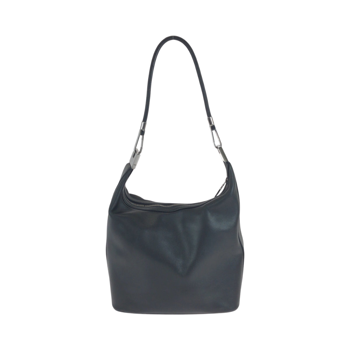 14919
GUCCI グッチ ブラック 黒 シルバー金具 レザー 001 3814  002122 ホーボー ワンショルダーバッグ 肩掛け  レディース