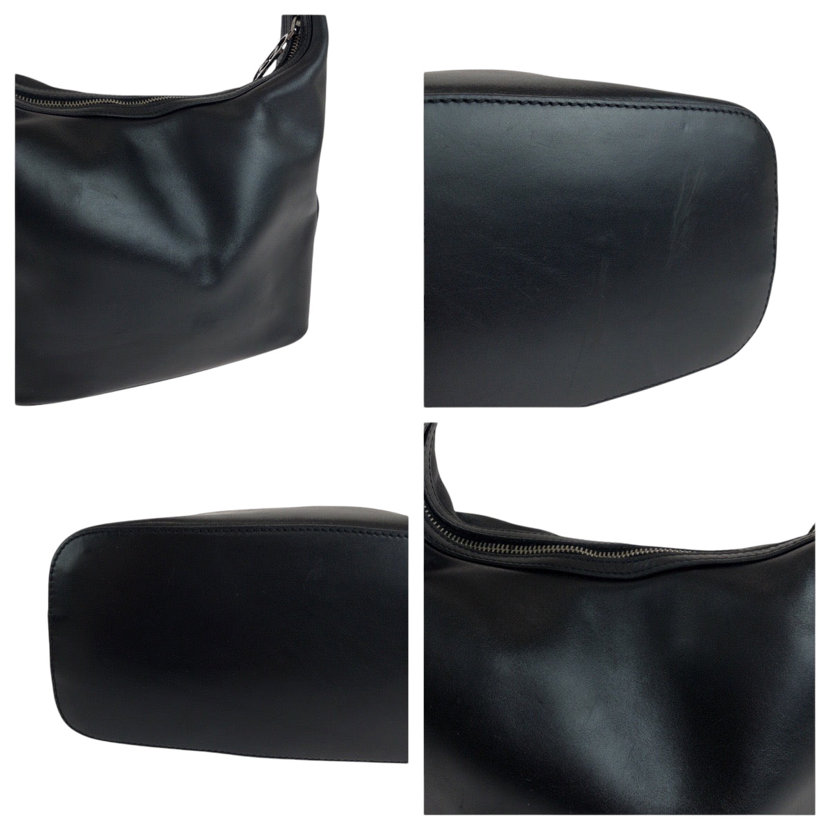 14919
GUCCI グッチ ブラック 黒 シルバー金具 レザー 001 3814  002122 ホーボー ワンショルダーバッグ 肩掛け  レディース