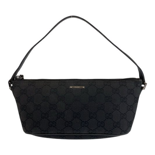14922
GUCCI グッチ ブラック 黒 GGキャンバス / レザー 7198 ハンドバッグ アクセサリーポーチ  レディース