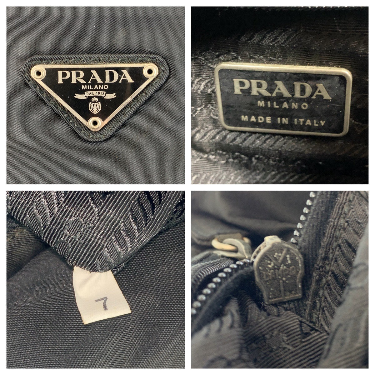 14924
PRADA プラダ テスート 三角ロゴプレート ブラック 黒 シルバー金具 ナイロン トートバッグ ショルダーバッグ  レディース
