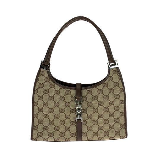 14926
GUCCI グッチ ジャッキー ブラウン 茶 シルバー金具 GGキャンバス / レザー 1721 ハンドバッグ ショルダーバッグ  レディース