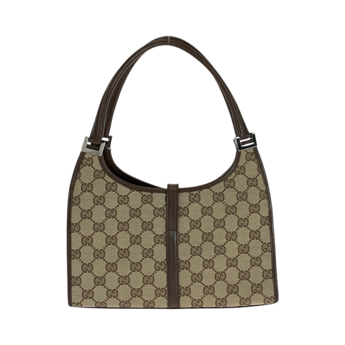 14926
GUCCI グッチ ジャッキー ブラウン 茶 シルバー金具 GGキャンバス / レザー 1721 ハンドバッグ ショルダーバッグ  レディース