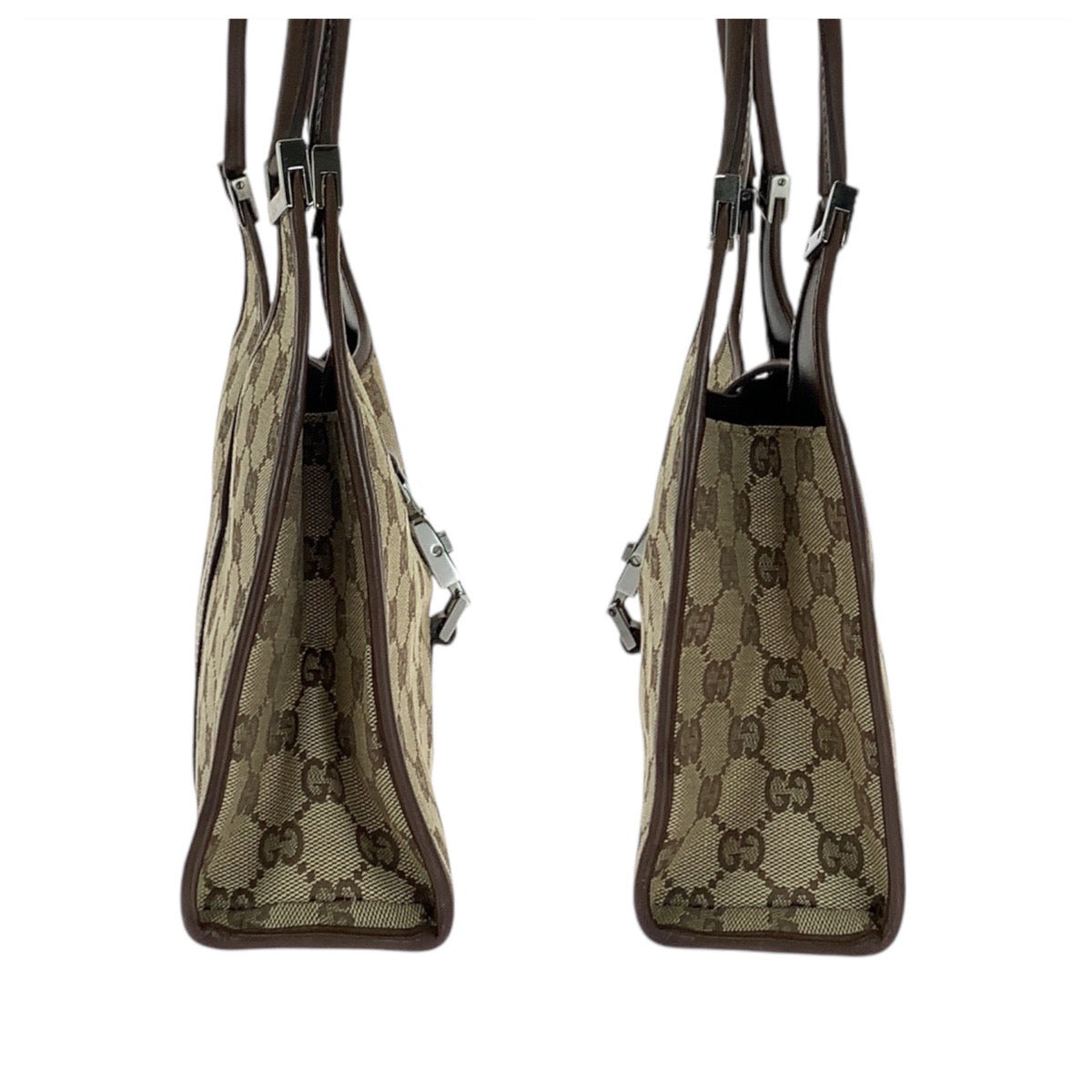 14926
GUCCI グッチ ジャッキー ブラウン 茶 シルバー金具 GGキャンバス / レザー 1721 ハンドバッグ ショルダーバッグ  レディース