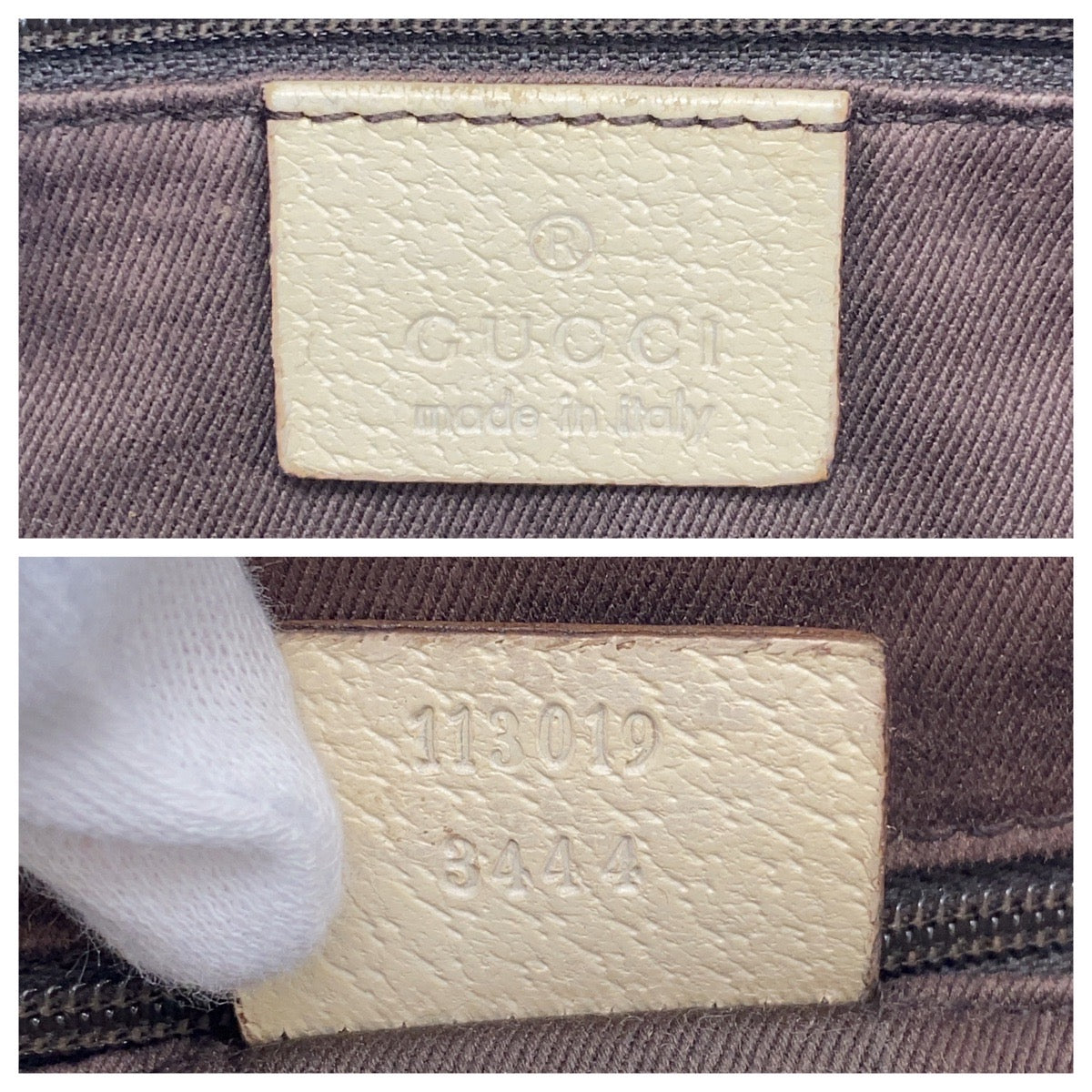 14928
GUCCI グッチ ベージュ ホワイト 白 GGキャンバス / レザー 11309 トートバッグ ショルダーバッグ  レディース