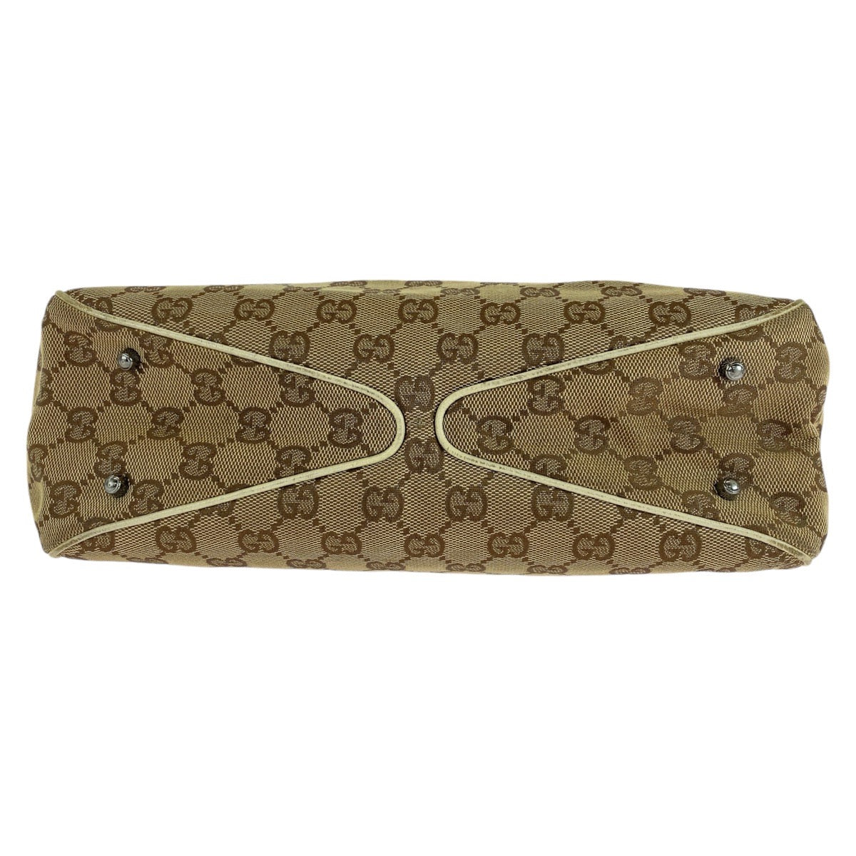 14928
GUCCI グッチ ベージュ ホワイト 白 GGキャンバス / レザー 11309 トートバッグ ショルダーバッグ  レディース