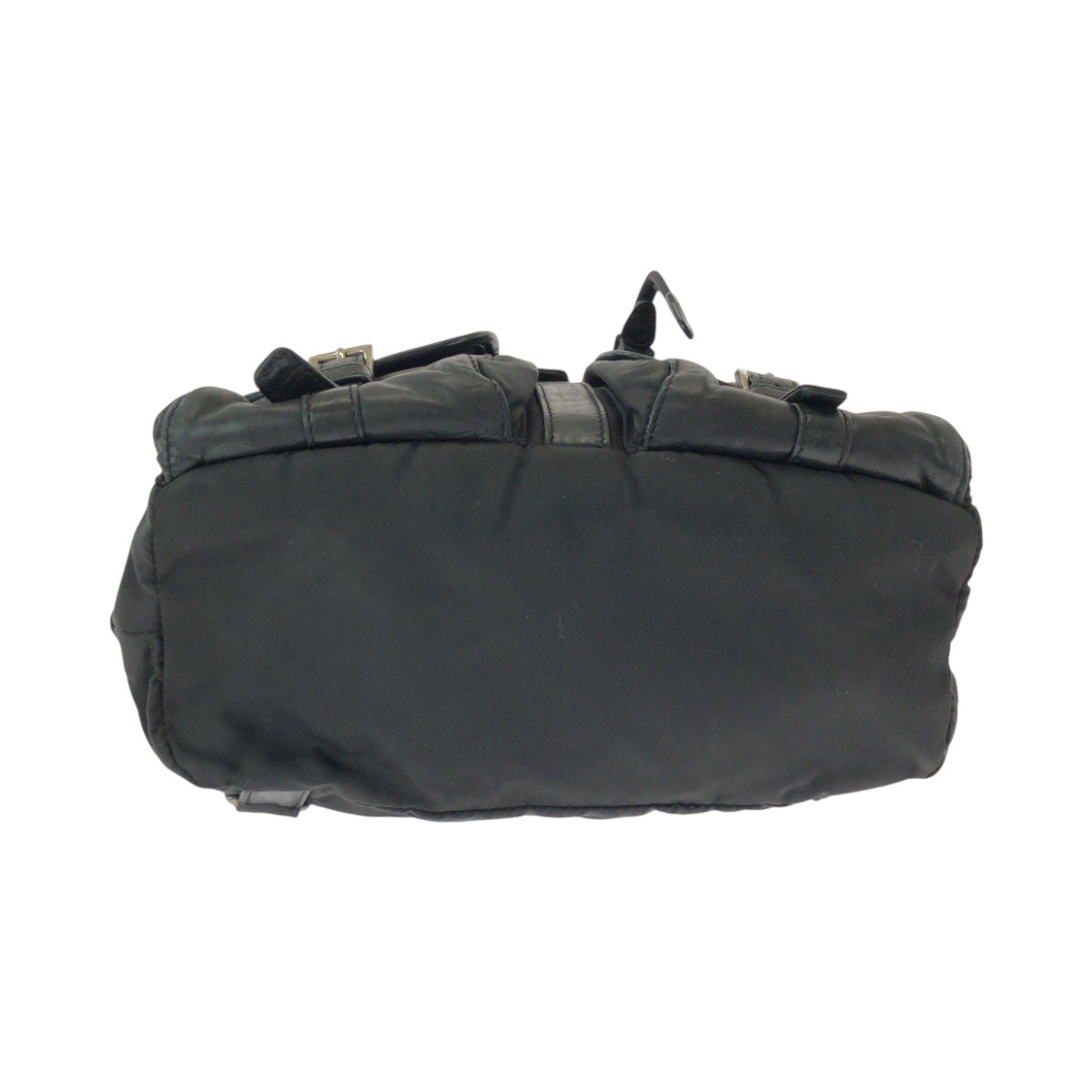 14931
 PRADA Prada Tessuto Black Silver Hardware Nylon/Leather Rucksack Backpack Unisex Women's