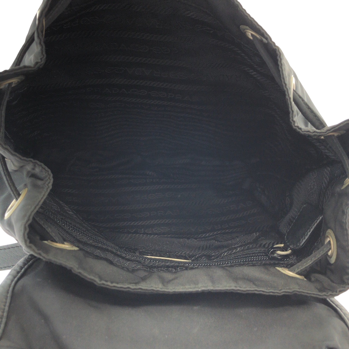 14931
 PRADA Prada Tessuto Black Silver Hardware Nylon/Leather Rucksack Backpack Unisex Women's