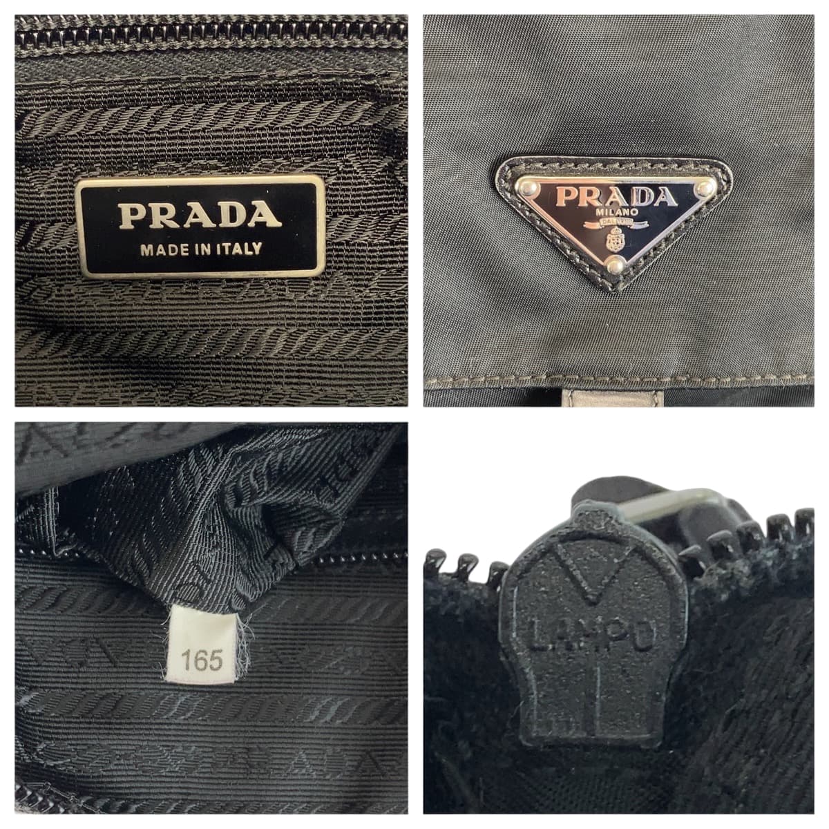 14932
PRADA プラダ テスート 三角ロゴプレート ブラック 黒 シルバー金具 ナイロン ショルダーバッグ ポシェット  レディース A34