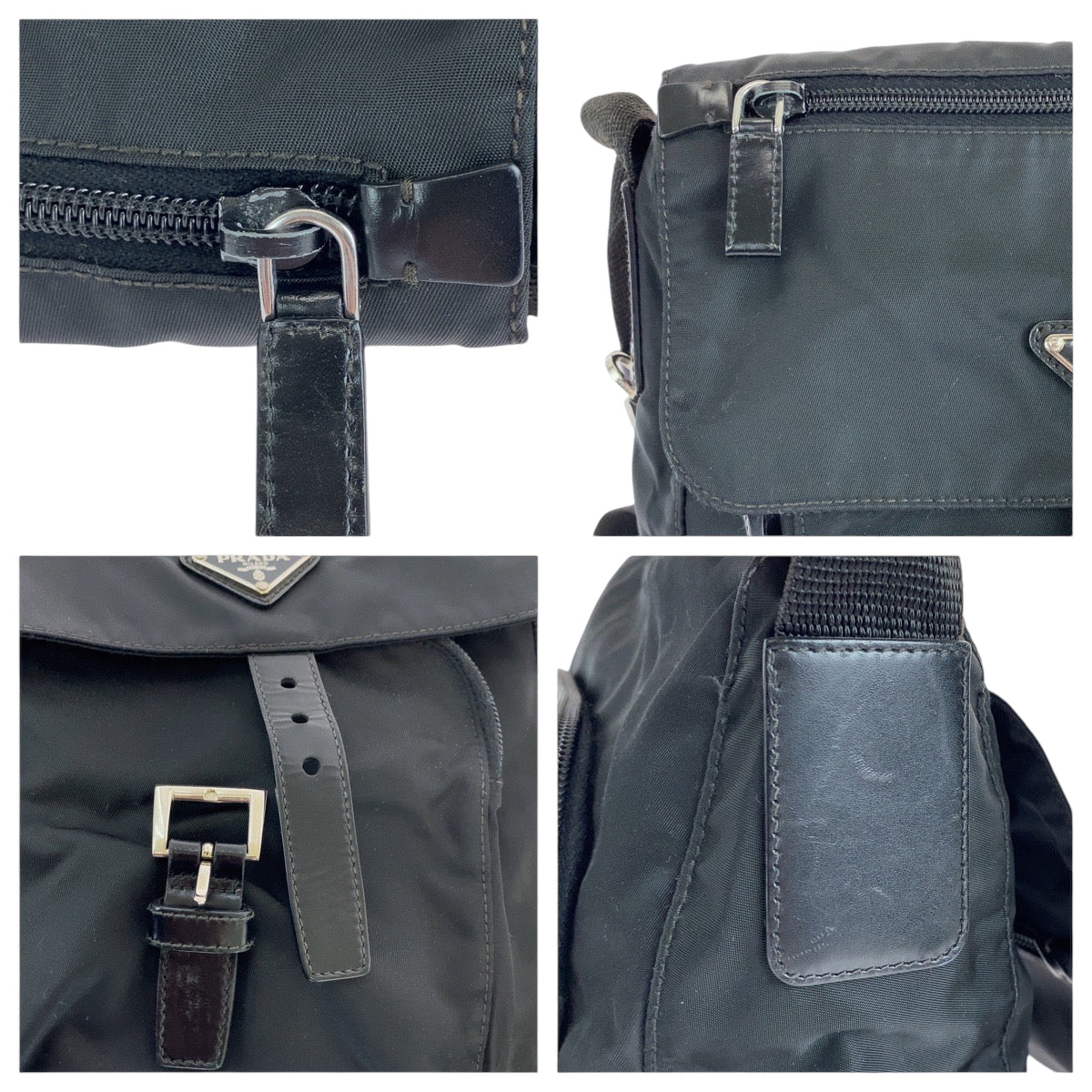14932
PRADA プラダ テスート 三角ロゴプレート ブラック 黒 シルバー金具 ナイロン ショルダーバッグ ポシェット  レディース A34