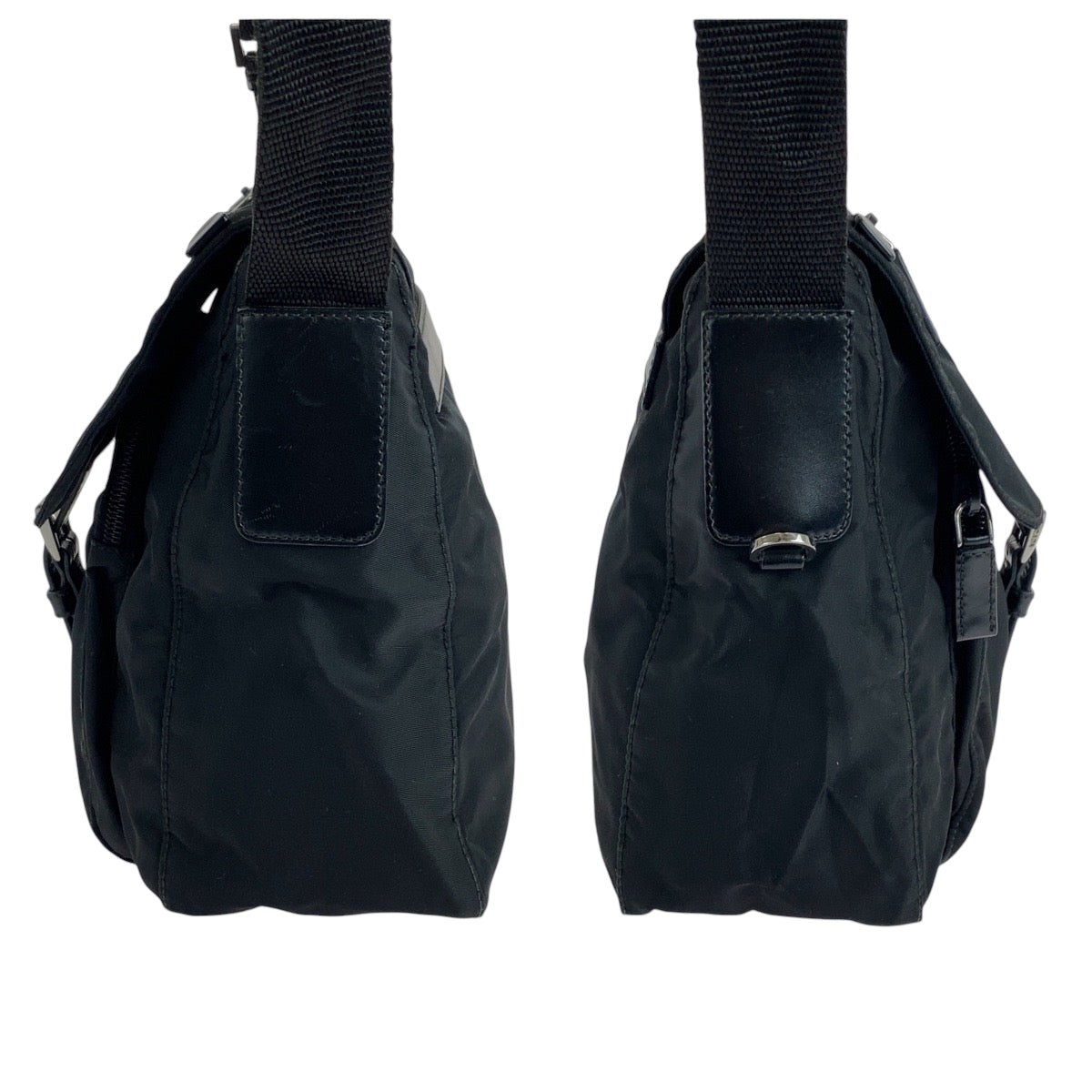 14932
PRADA プラダ テスート 三角ロゴプレート ブラック 黒 シルバー金具 ナイロン ショルダーバッグ ポシェット  レディース A34