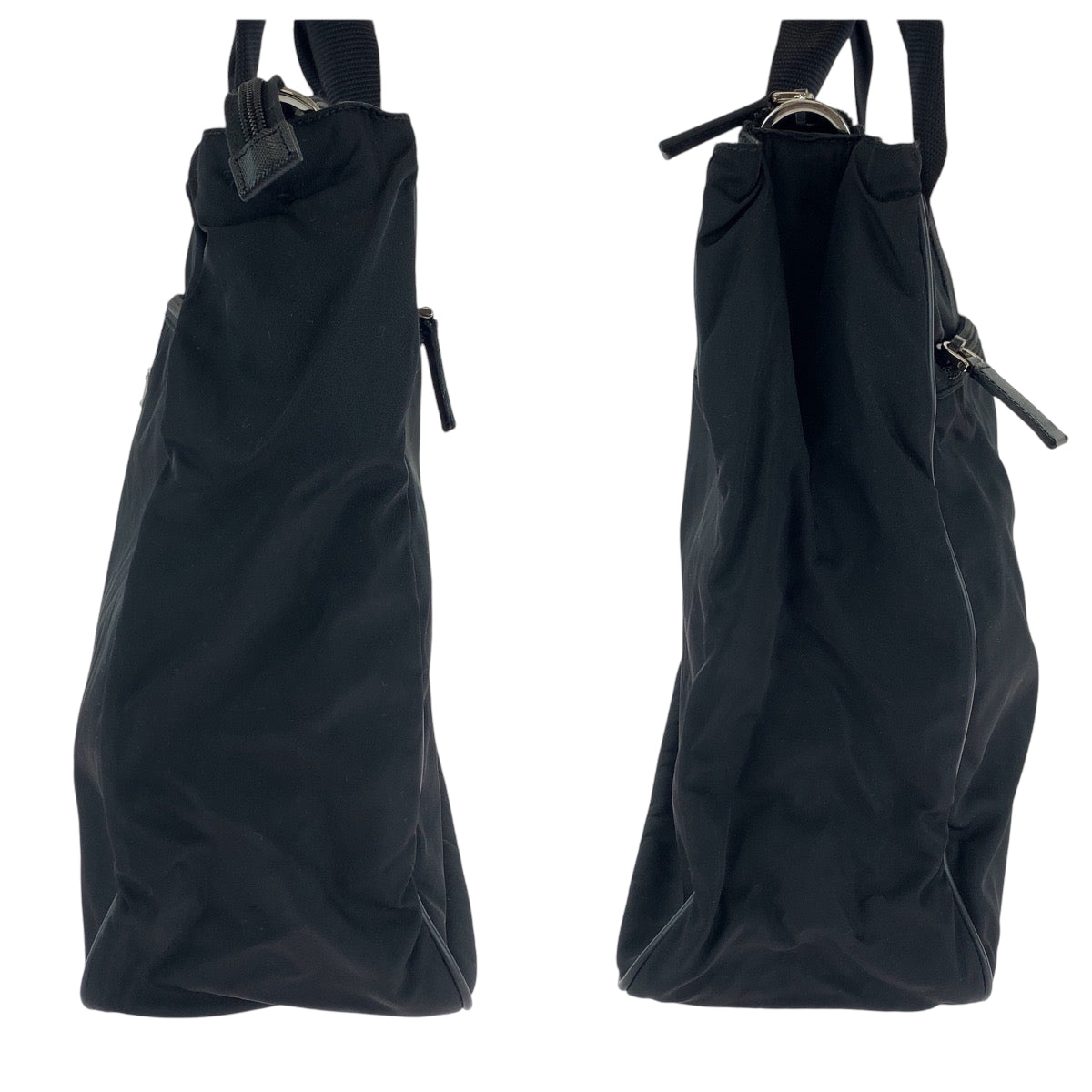 14934
PRADA プラダ テスート 三角ロゴプレート ブラック 黒 シルバー金具 ナイロン V407S ショルダーバッグ ビジネスバッグ 2way トートバッグ  メンズ