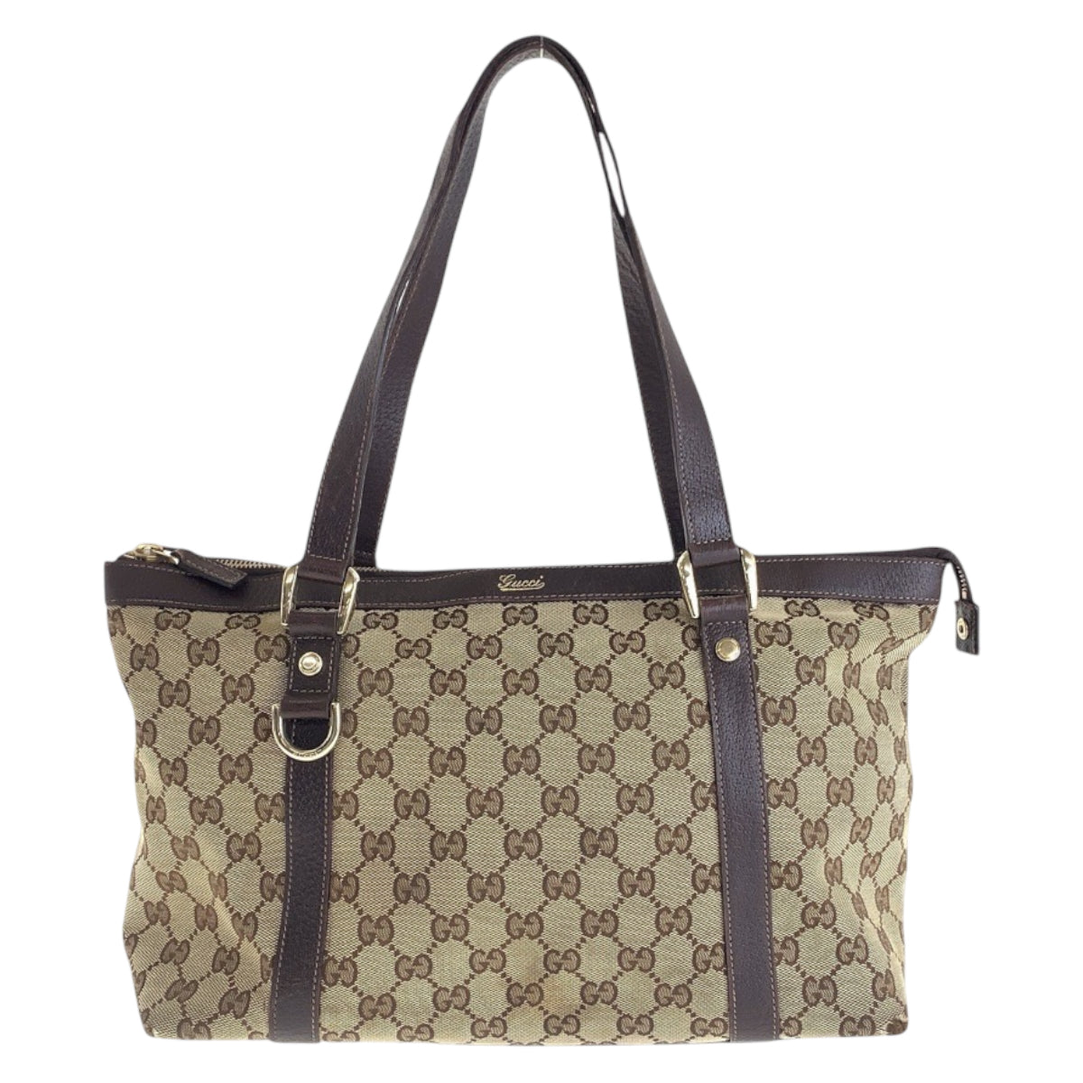14936
GUCCI グッチ ブラウン ゴールド金具 GGキャンバス / レザー 141470 トートバッグ ショルダーバッグ  レディース