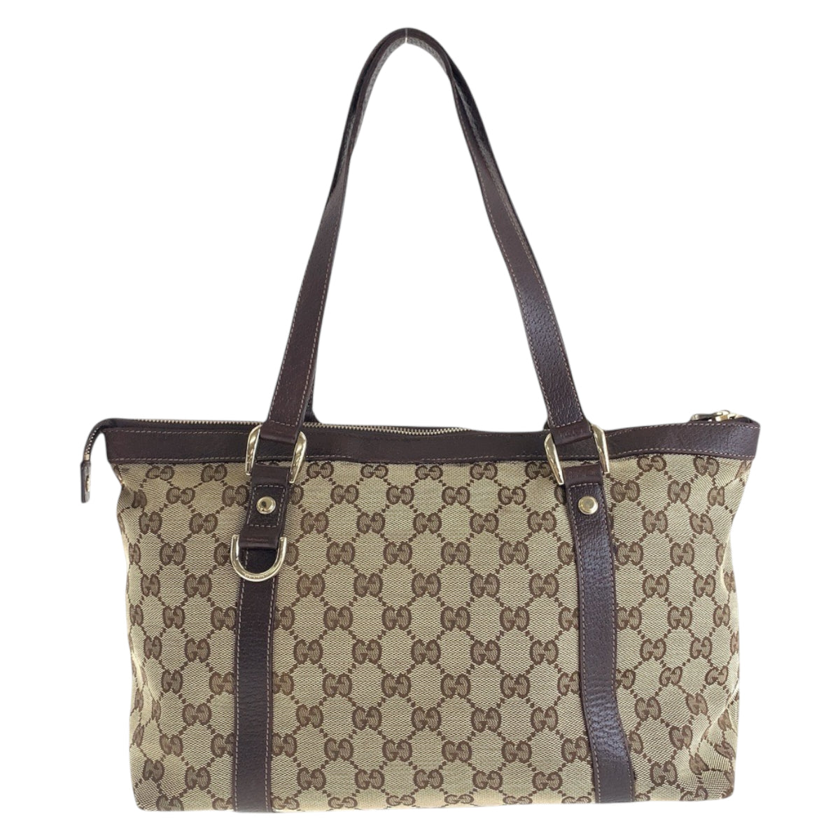 14936
GUCCI グッチ ブラウン ゴールド金具 GGキャンバス / レザー 141470 トートバッグ ショルダーバッグ  レディース