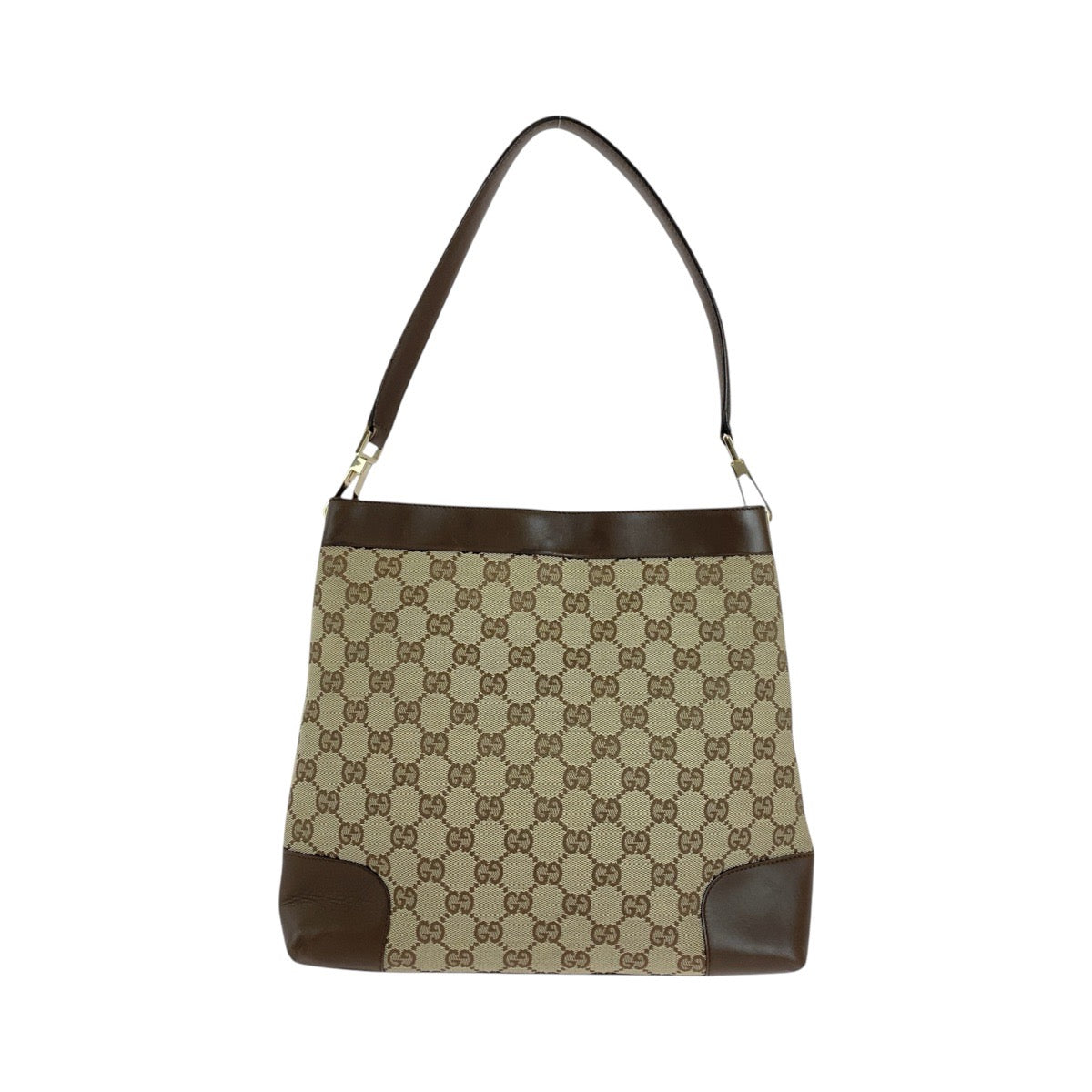 14937
GUCCI グッチ ベージュ ブラウン ゴールド金具 GGキャンバス / レザー 001 4231 トートバッグ ショルダーバッグ  レディース