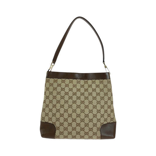 14937
GUCCI グッチ ベージュ ブラウン ゴールド金具 GGキャンバス / レザー 001 4231 トートバッグ ショルダーバッグ  レディース