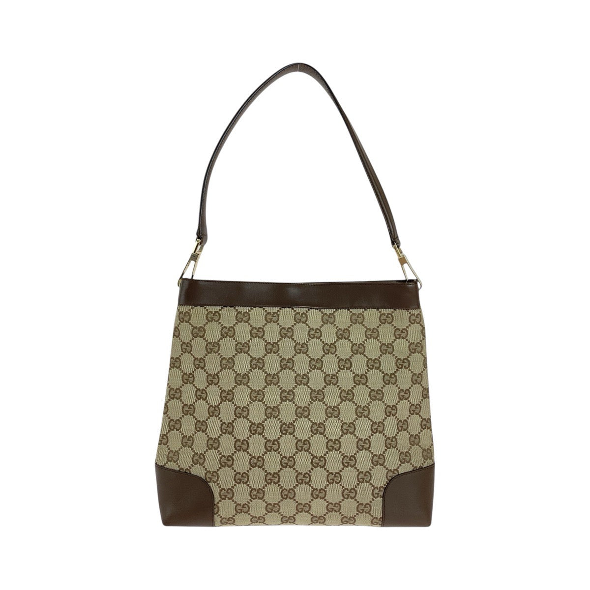 14937
GUCCI グッチ ベージュ ブラウン ゴールド金具 GGキャンバス / レザー 001 4231 トートバッグ ショルダーバッグ  レディース