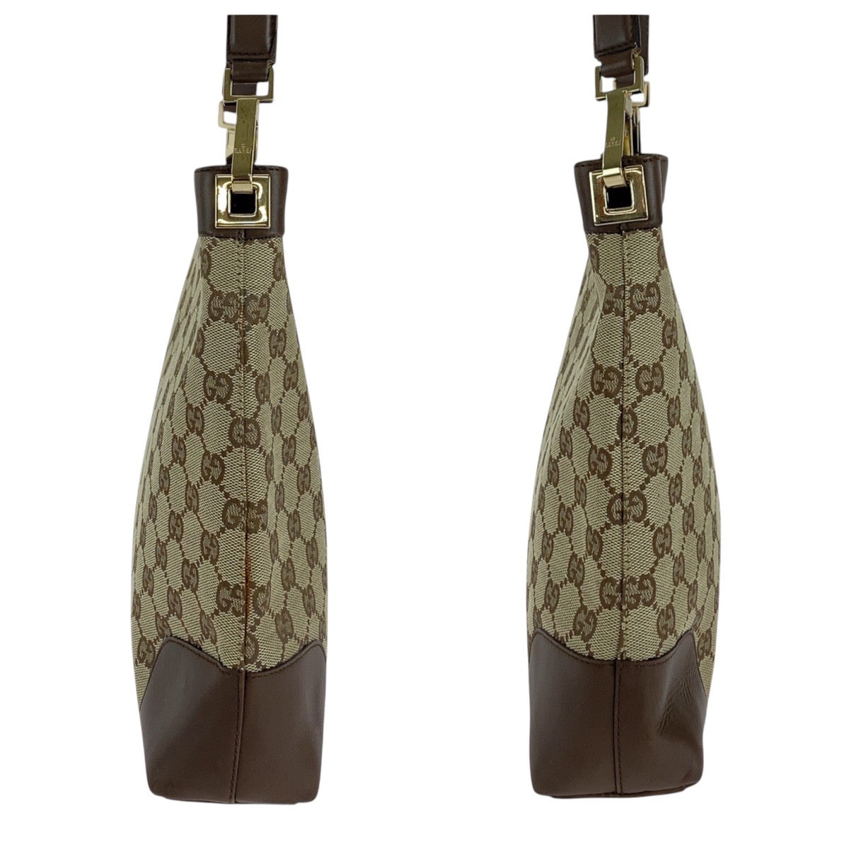 14937
GUCCI グッチ ベージュ ブラウン ゴールド金具 GGキャンバス / レザー 001 4231 トートバッグ ショルダーバッグ  レディース