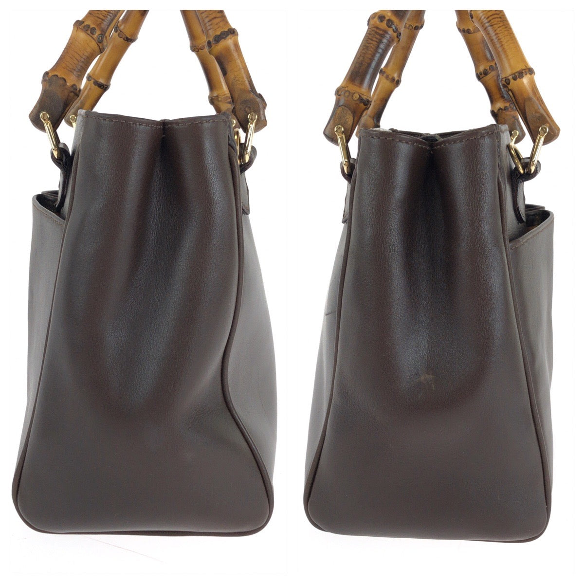 14938
GUCCI グッチ バンブー ブラウン ゴールド金具 レザー 000 032 0015 ショルダーバッグ ハンドバッグ 2way  レディース
