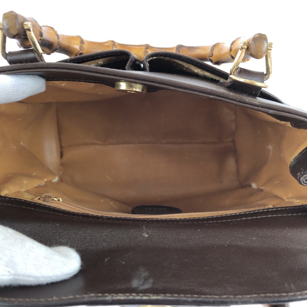 14938
GUCCI グッチ バンブー ブラウン ゴールド金具 レザー 000 032 0015 ショルダーバッグ ハンドバッグ 2way  レディース