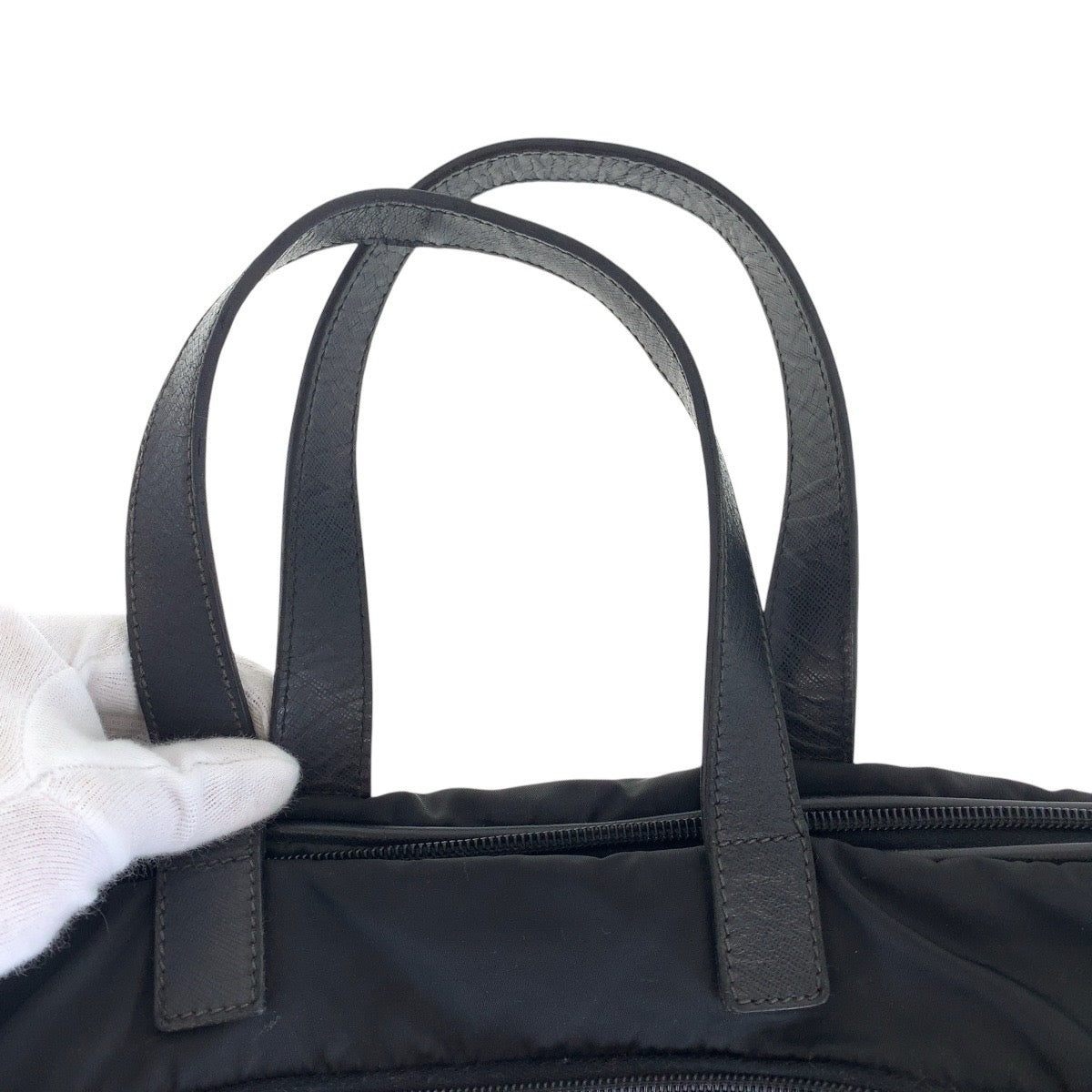 14939
PRADA プラダ テスート サフィアーノ 三角ロゴプレート ブラック 黒 シルバー金具 ナイロン / レザー ビジネスバッグ ブリーフケース 2way  メンズ