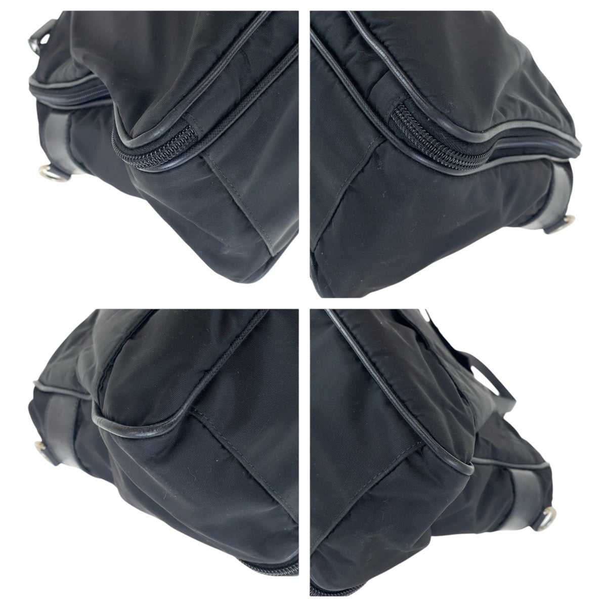 14939
PRADA プラダ テスート サフィアーノ 三角ロゴプレート ブラック 黒 シルバー金具 ナイロン / レザー ビジネスバッグ ブリーフケース 2way  メンズ