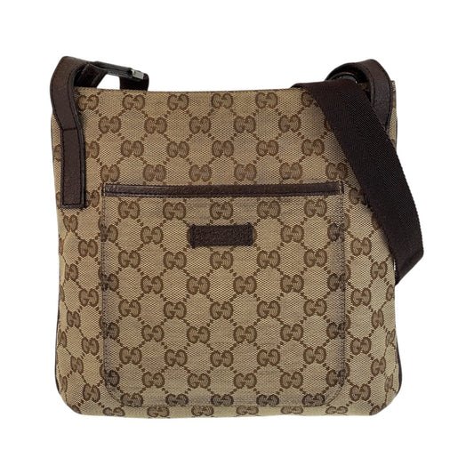 14940
GUCCI グッチ ブラウン ベージュ GGキャンバス / レザー 122793 ショルダーバッグ メッセンジャーバッグ  レディース
