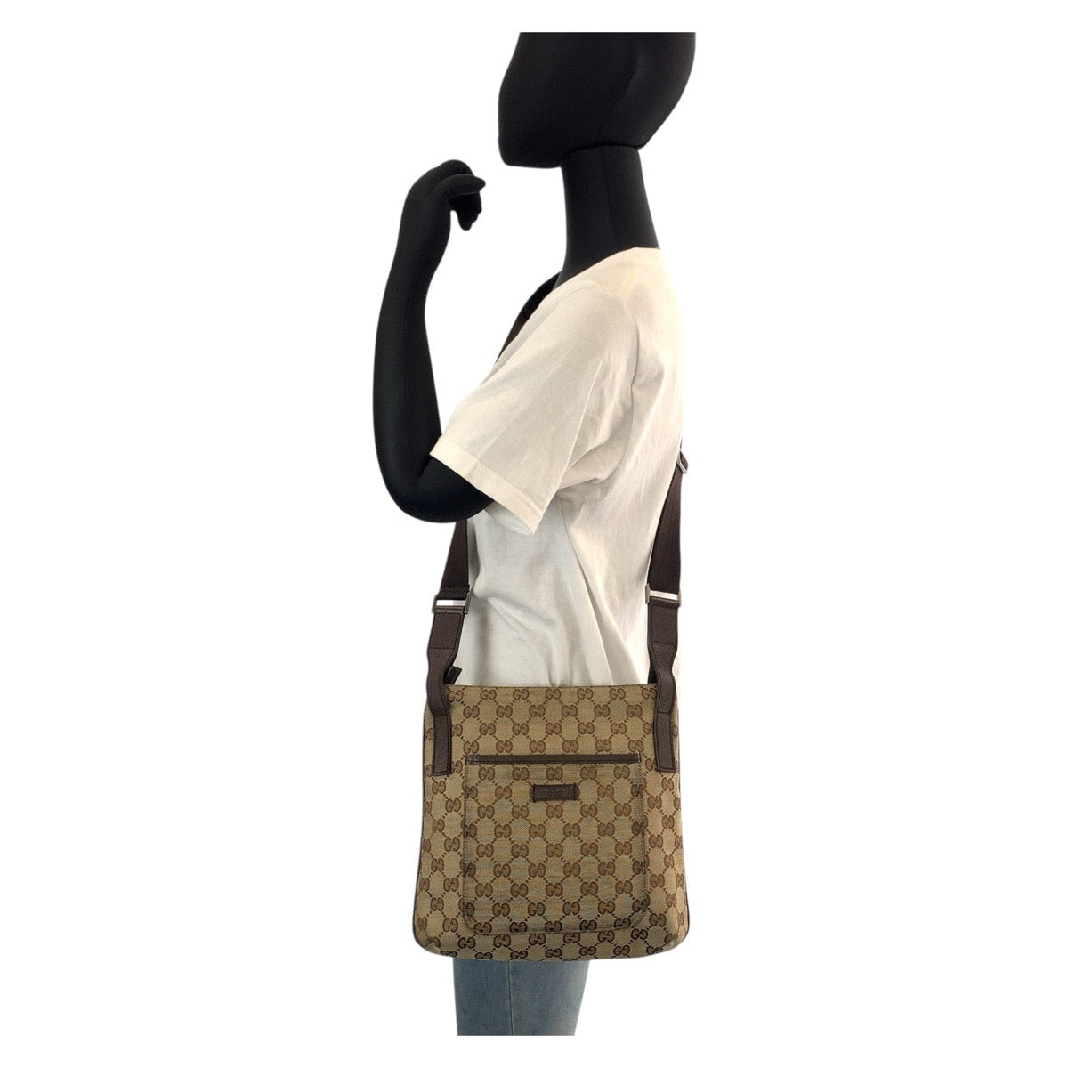 14940
GUCCI グッチ ブラウン ベージュ GGキャンバス / レザー 122793 ショルダーバッグ メッセンジャーバッグ  レディース