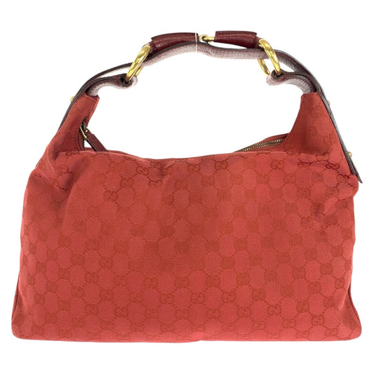 14941
GUCCI グッチ ホースビット レッド ゴールド金具 GGキャンバス / レザー 115867 ショルダーバッグ  レディース
