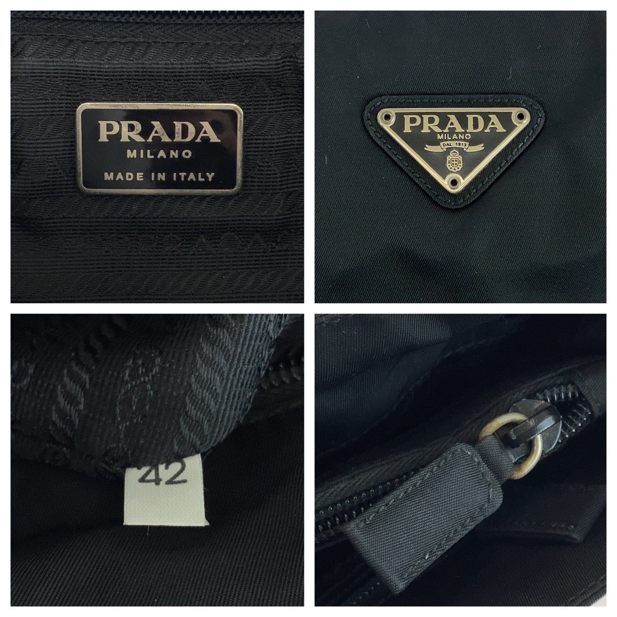 14942
PRADA プラダ テスート 三角ロゴプレート ブラック 黒 シルバー金具 ナイロン B6243 トートバッグ ショルダーバッグ ハンドバッグ  レディース
