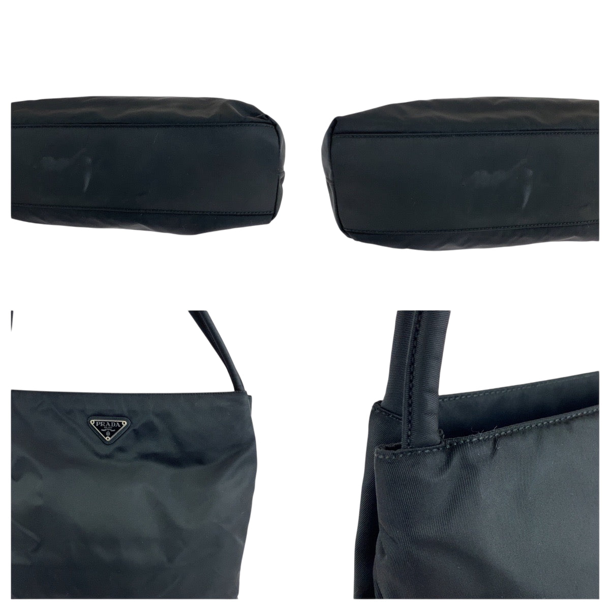14942
PRADA プラダ テスート 三角ロゴプレート ブラック 黒 シルバー金具 ナイロン B6243 トートバッグ ショルダーバッグ ハンドバッグ  レディース
