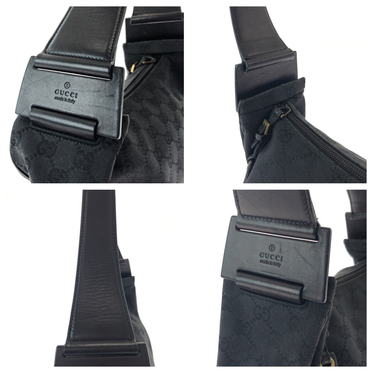 14945
GUCCI グッチ ブラック 黒 ゴールド金具 GGキャンバス 92699 ホーボー ワンショルダーバッグ 肩掛け  レディース