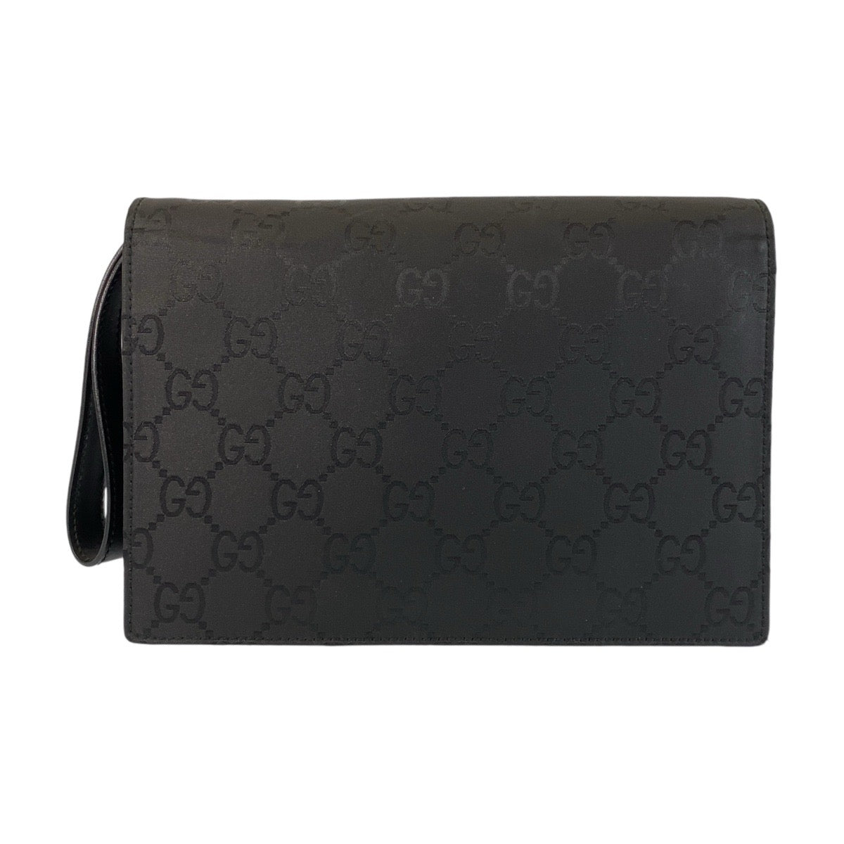 14946
GUCCI グッチ ブラック 黒 シルバー金具 GGキャンバス / レザー 018 1600 セカンドバッグ  メンズ