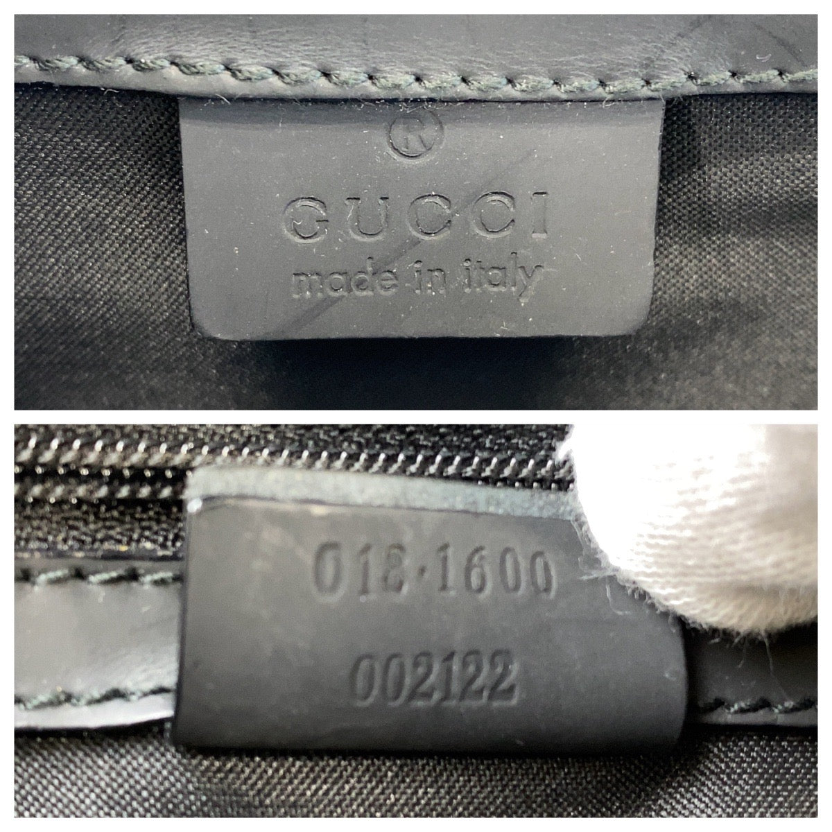 14946
GUCCI グッチ ブラック 黒 シルバー金具 GGキャンバス / レザー 018 1600 セカンドバッグ  メンズ